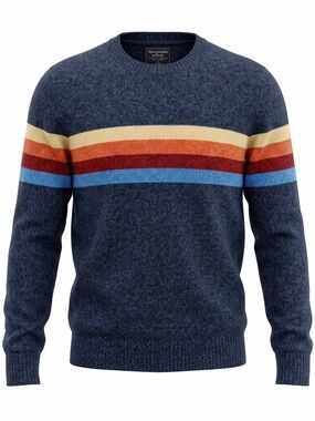 VTG Y2K Abercrombie & Fitch Sweater Mens Small Wool Rainbow Stripe Streetwear